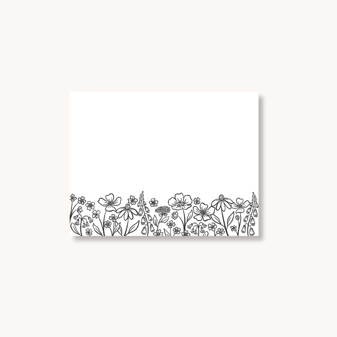 Floral Sticky Note, 4x3"