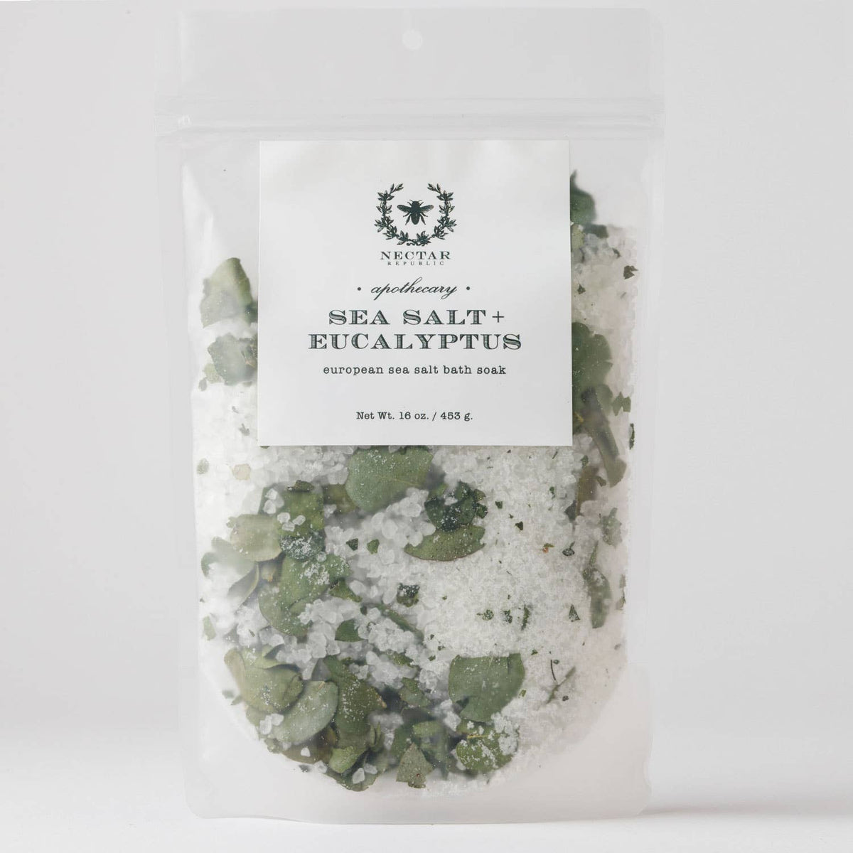 Sea Salt + Eucalyptus Bath Soak 16 oz. Pouch | salts refill 