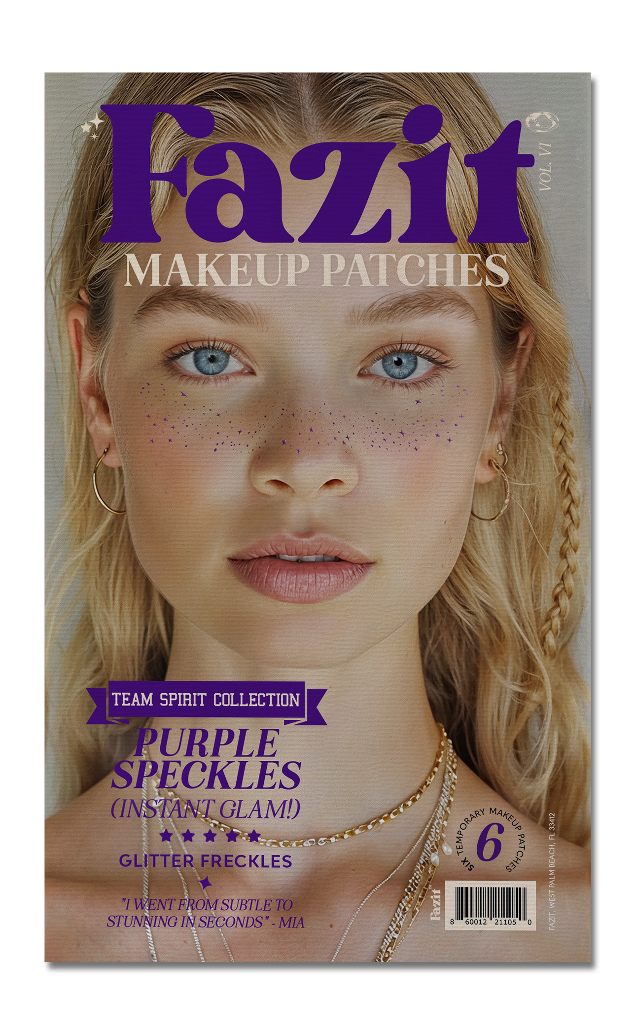 Purple Spirit Speckles Makeup Patches - Team Spirit Collection