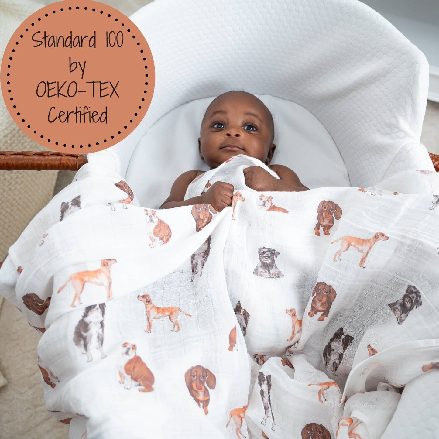 Muslin Swaddling Blanket - Dog