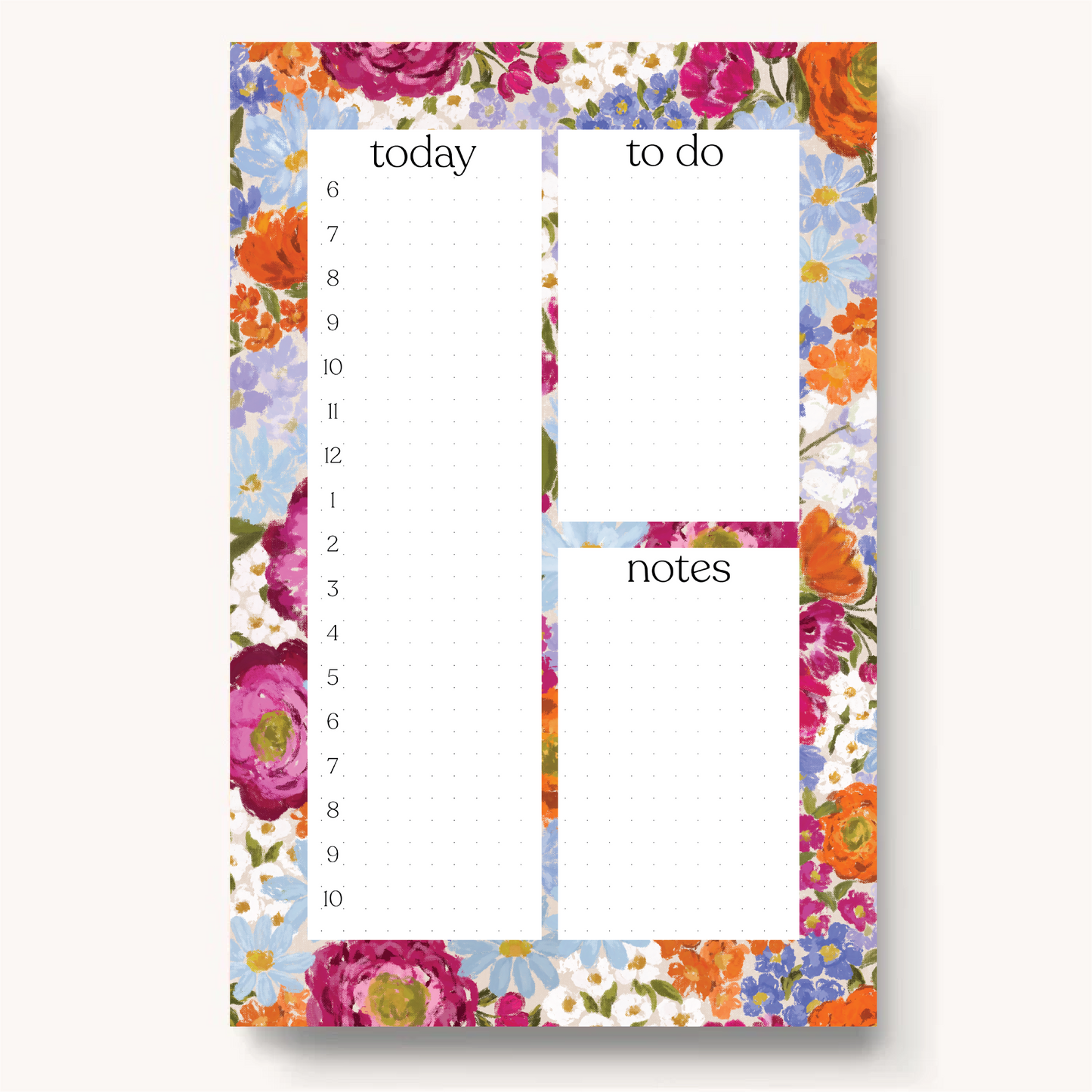 Floral Daily Planner Notepad