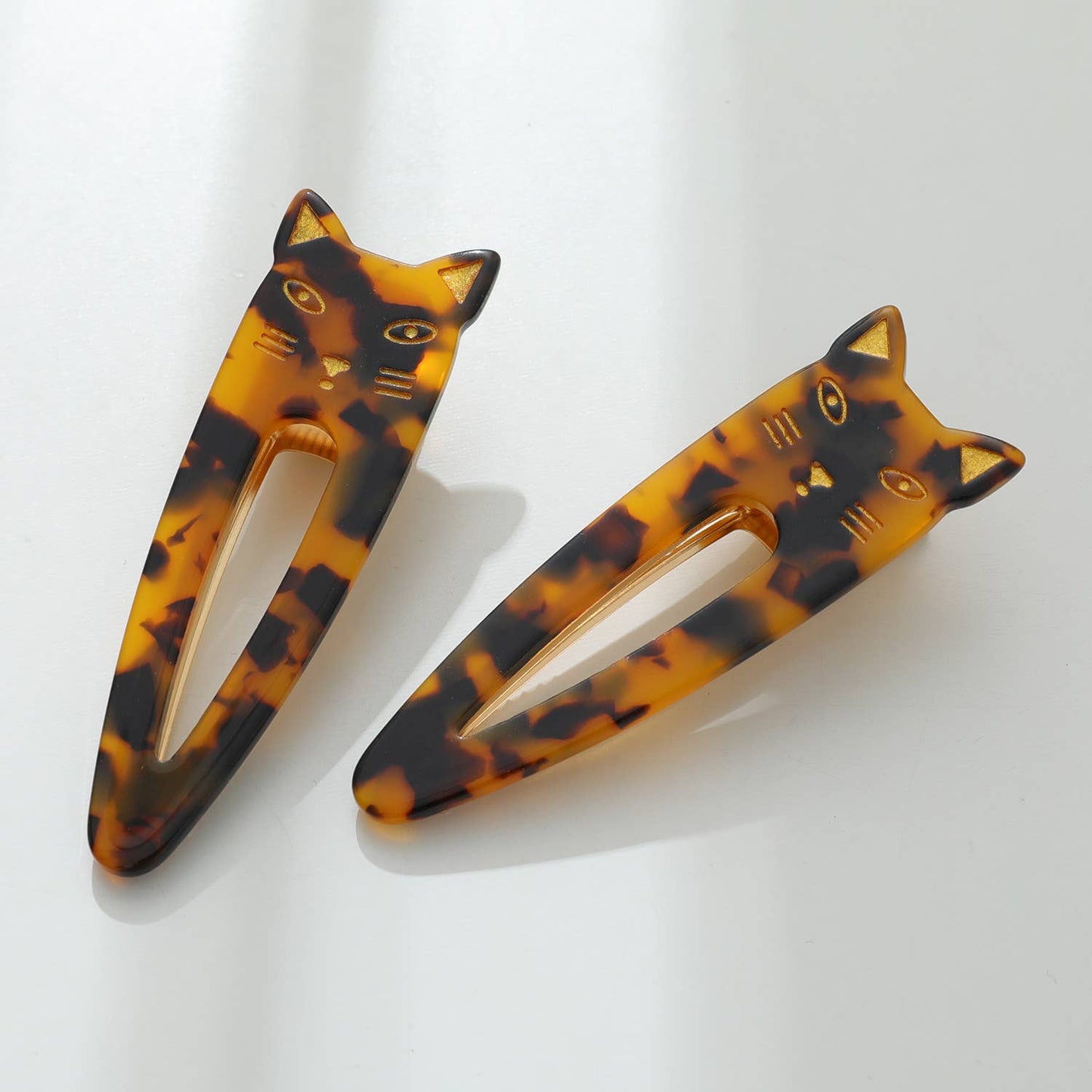 Pointed Cat Face Barrette Hair Clip