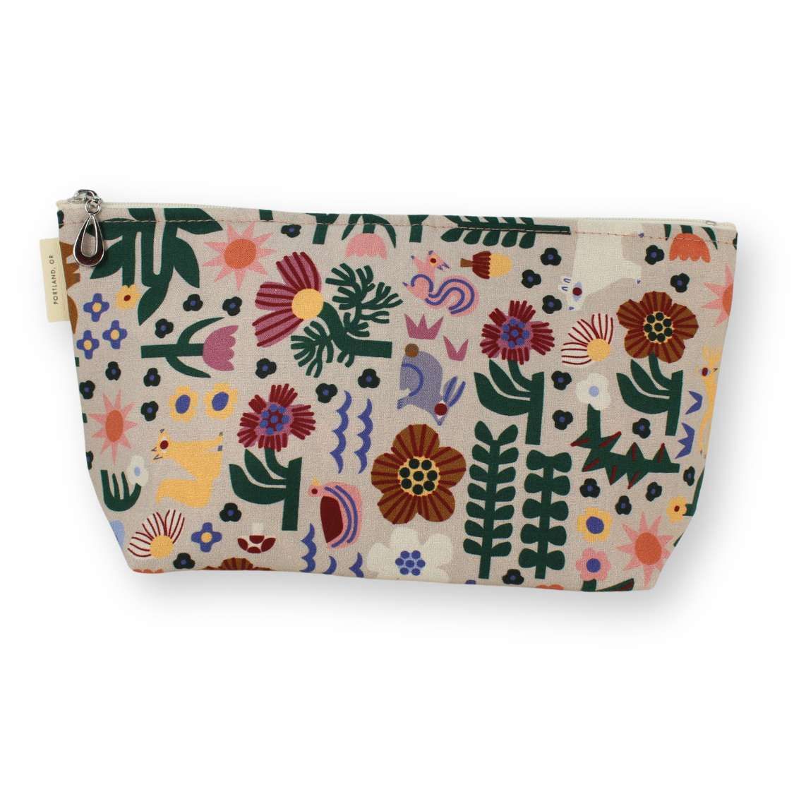 The Medium Makeup Bag | Lined Zip Pouch | Cotton