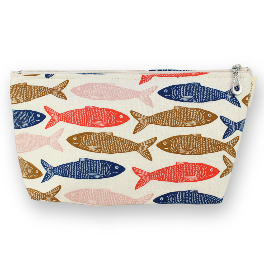 The Medium Makeup Bag | Lined Zip Pouch | Cotton