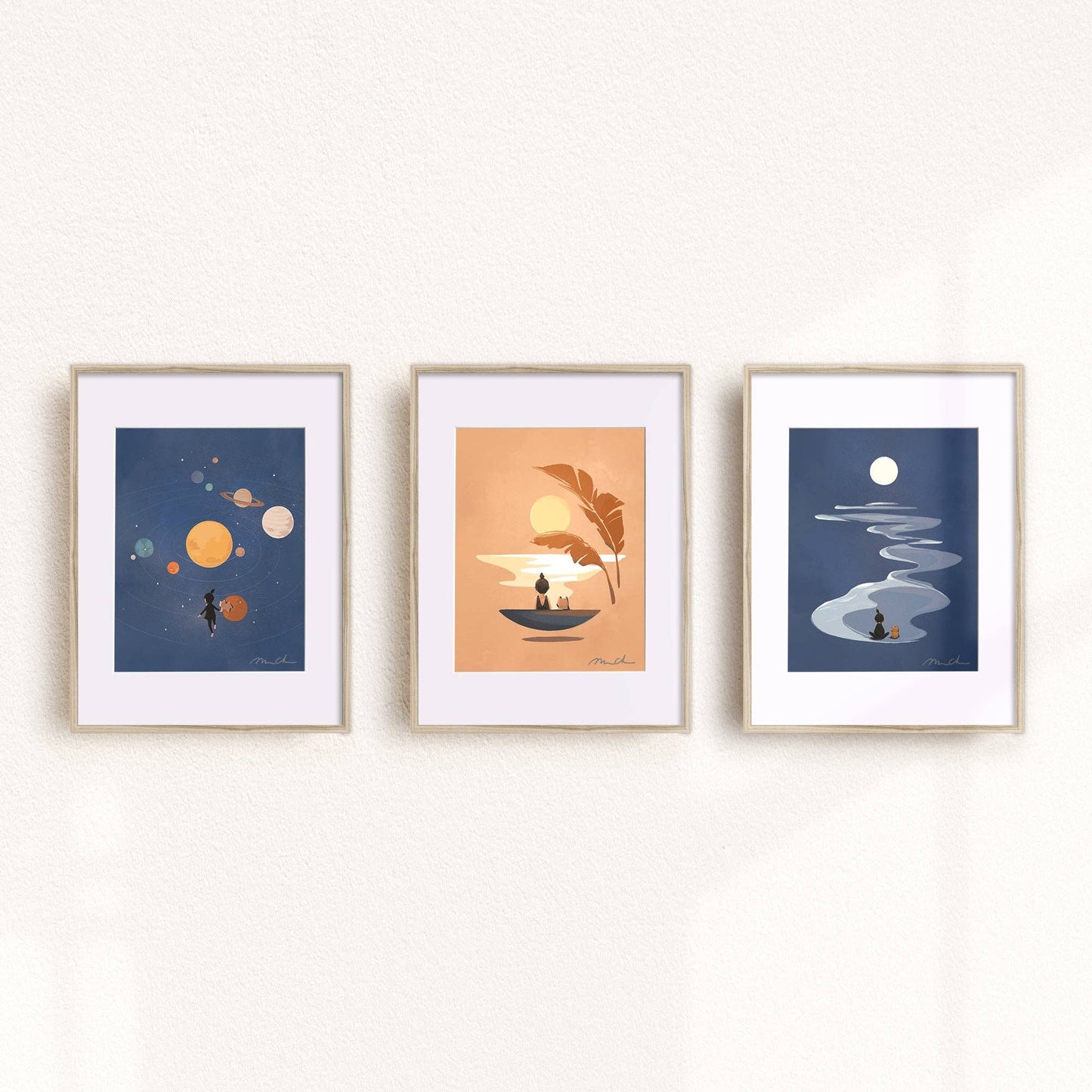 Moonlit Meditation Art Print (Matted 11x14, Unframed)