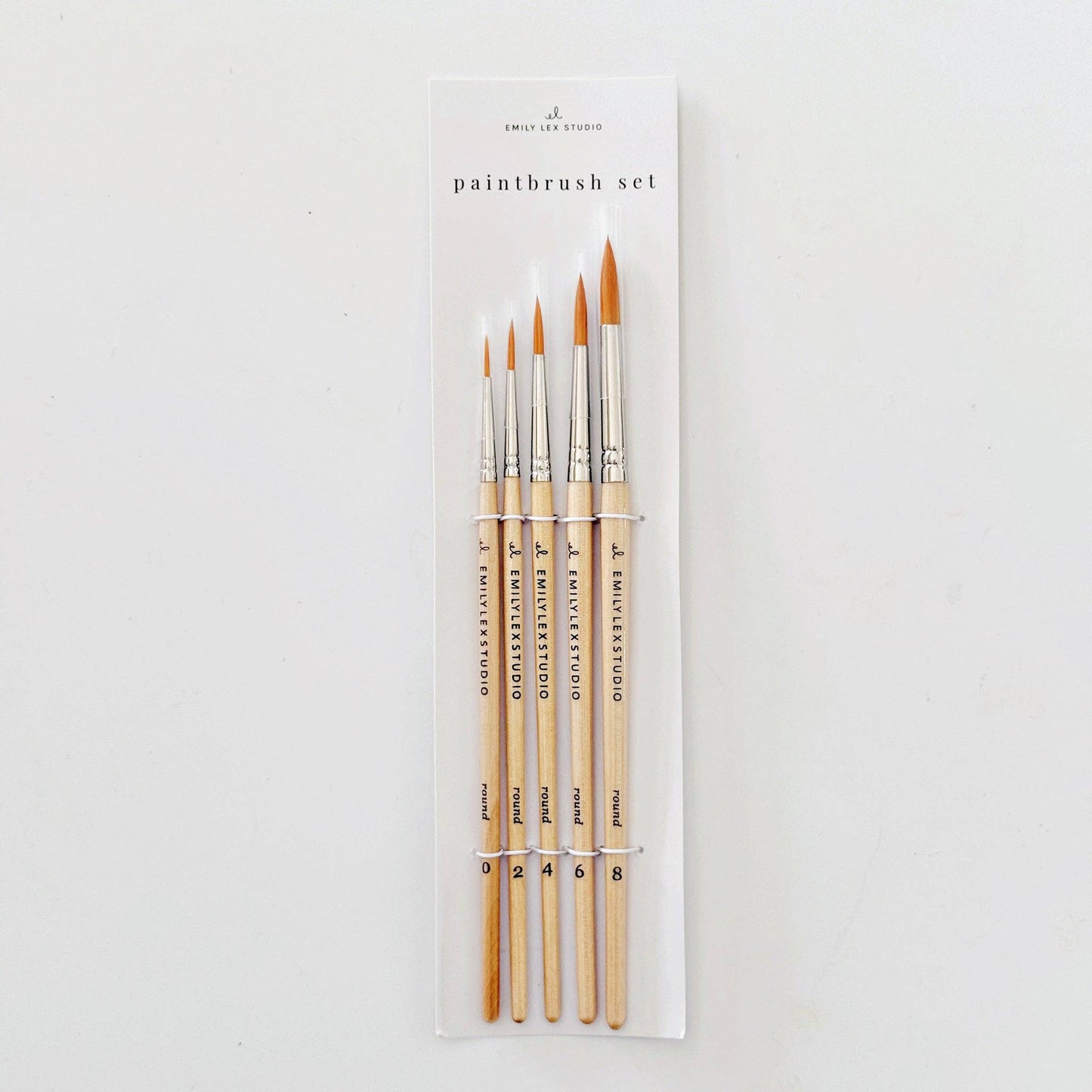 Watercolor Paintbrush Set - Set of five wood brushes