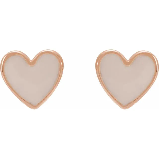 Enamel Heart Earrings