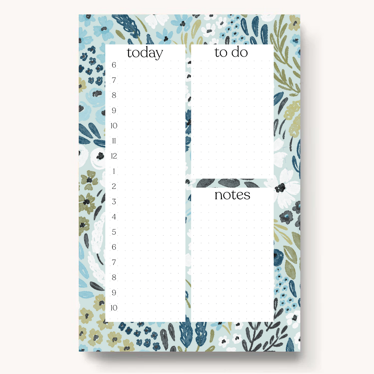 Floral Daily Planner Notepad