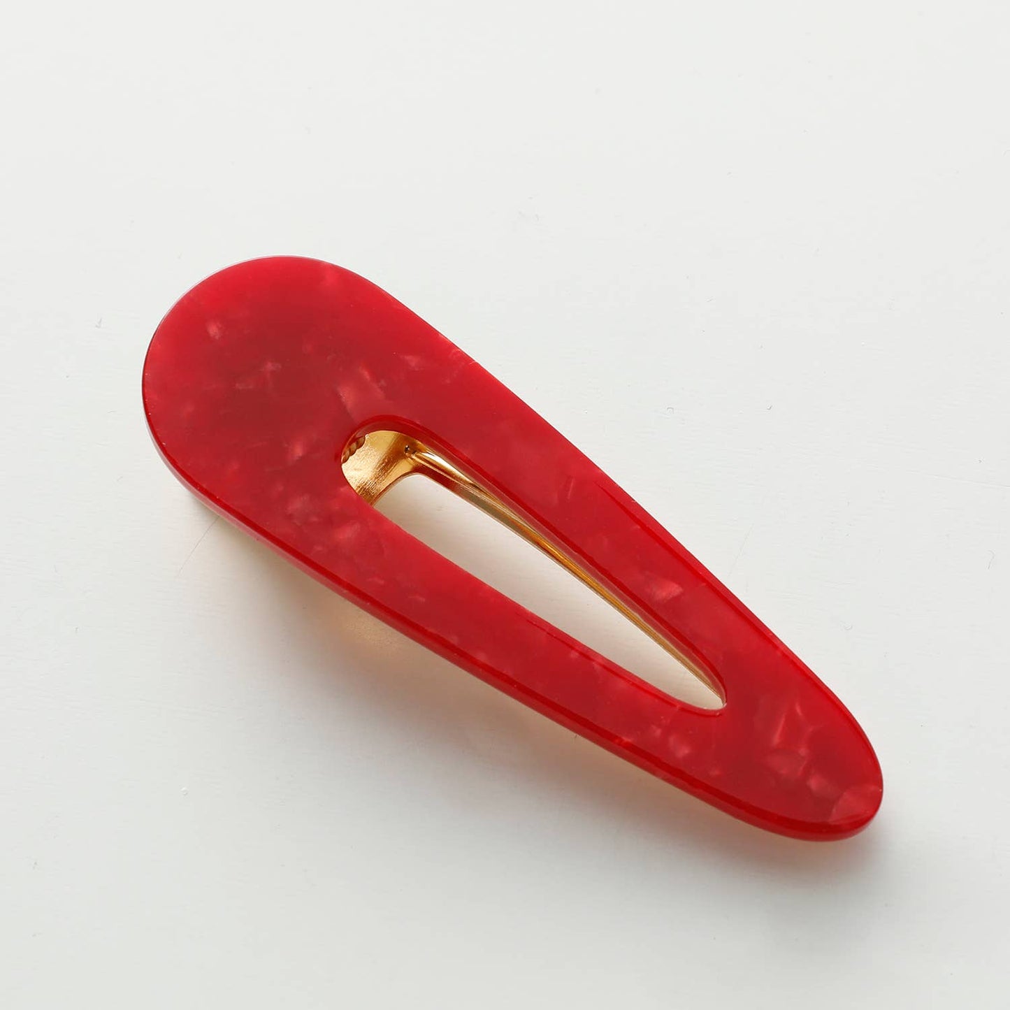 Red Printed Barrette Hair Clip