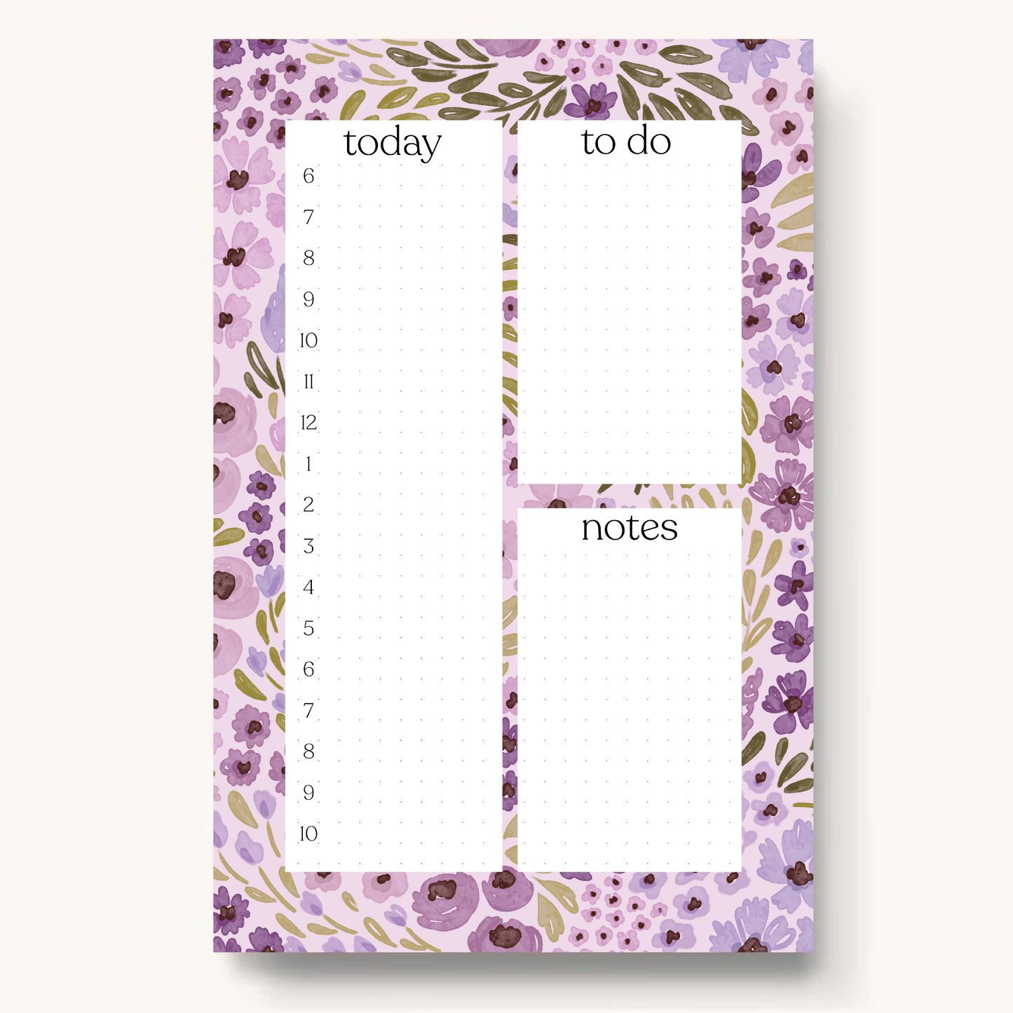 Floral Daily Planner Notepad