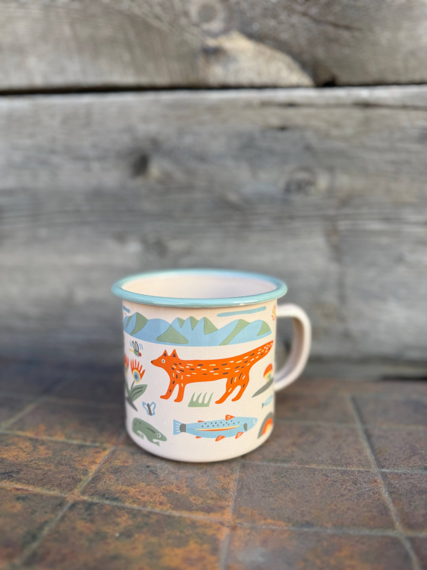 Enamel Coffee & Camp Mug | Mountain Stream