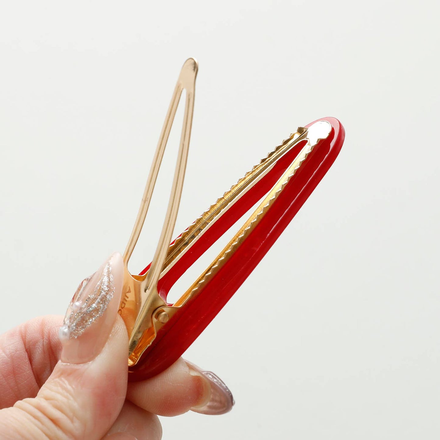 Red Printed Barrette Hair Clip