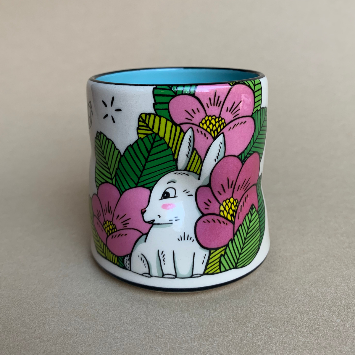 Lucky Bunny Cup - Medium Ceramic Christmas Holiday Mug