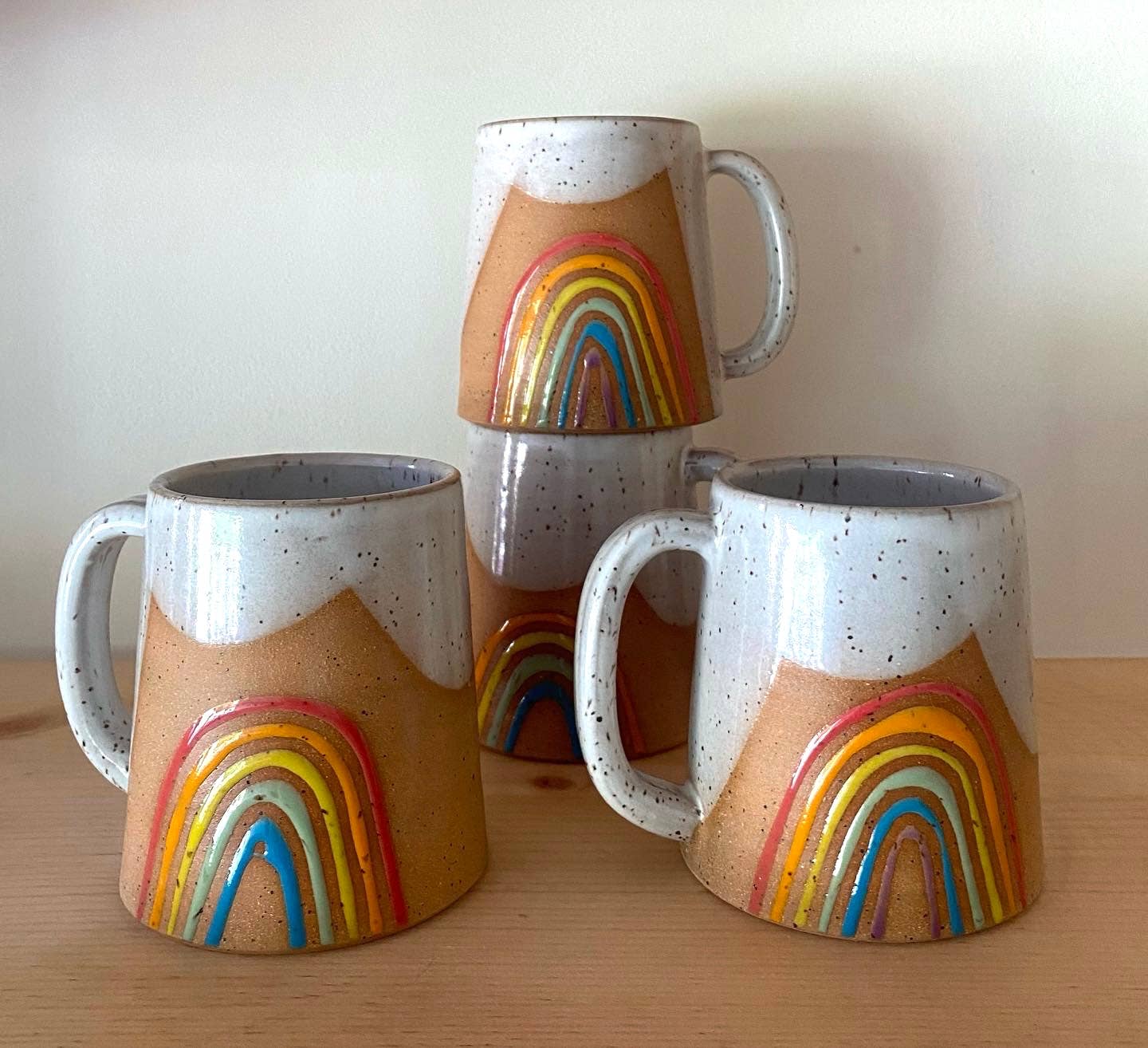 Ceramic Rainbow Mug - Handmade