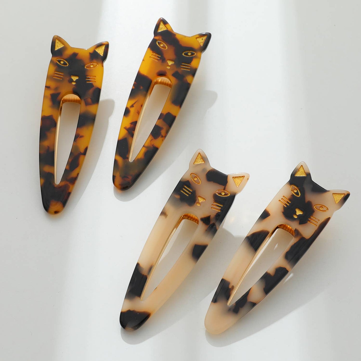 Pointed Cat Face Barrette Hair Clip