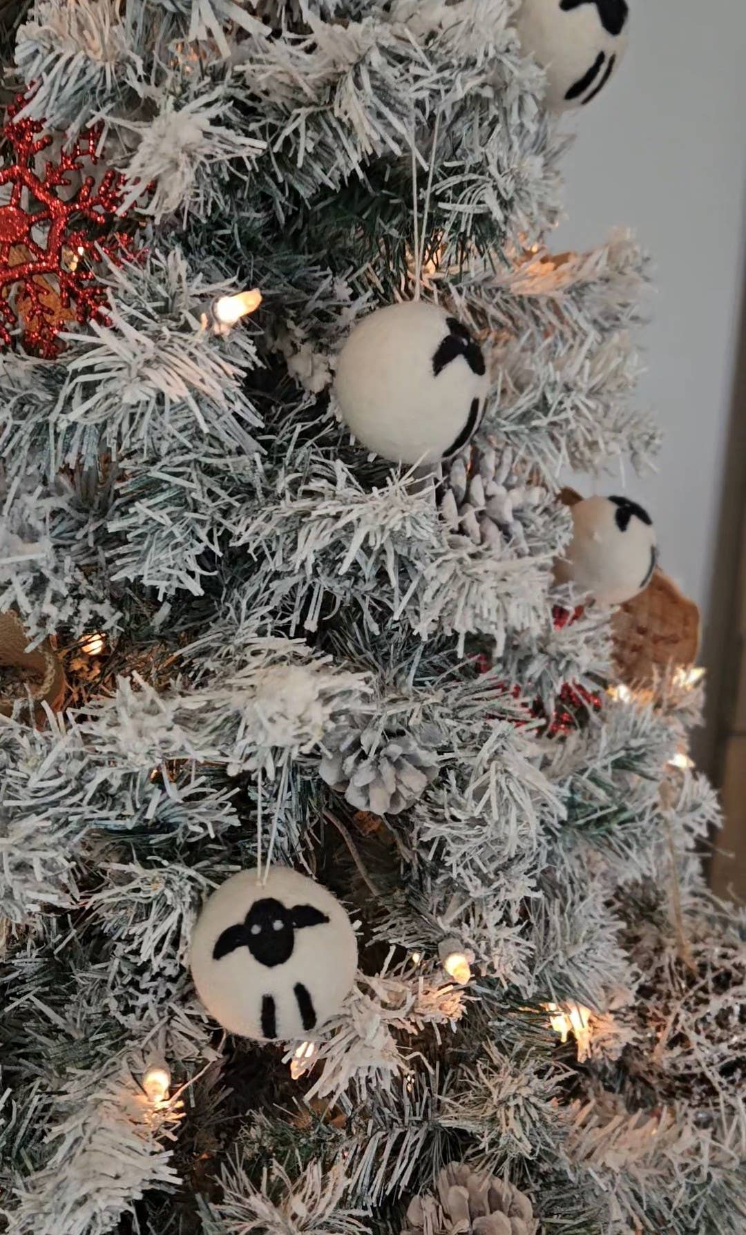 Felt Sheep Ball / Handmade Christmas Ornament