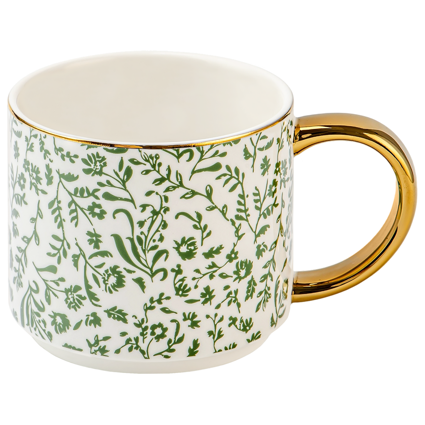 Green Floral - Coffee Mug
