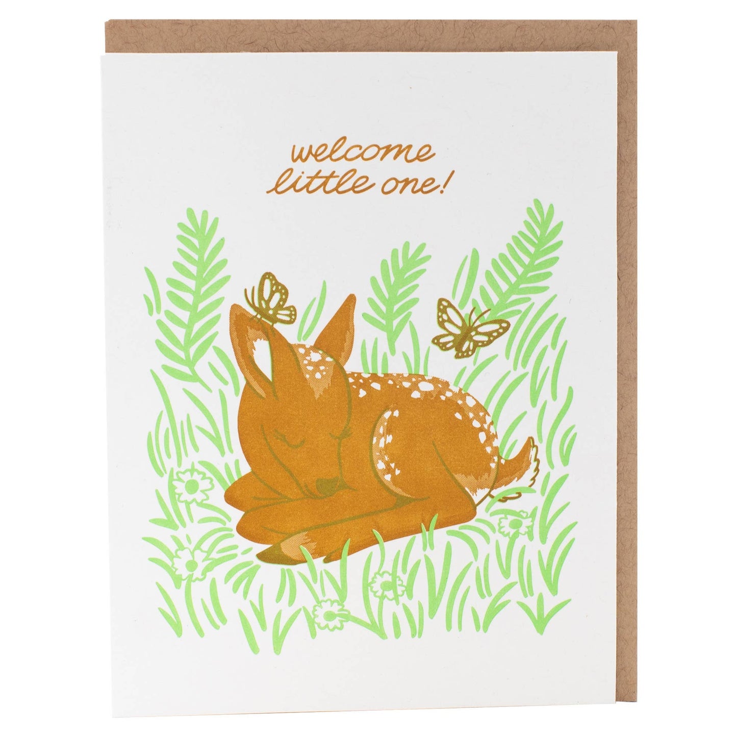 Napping Fawn Baby Card