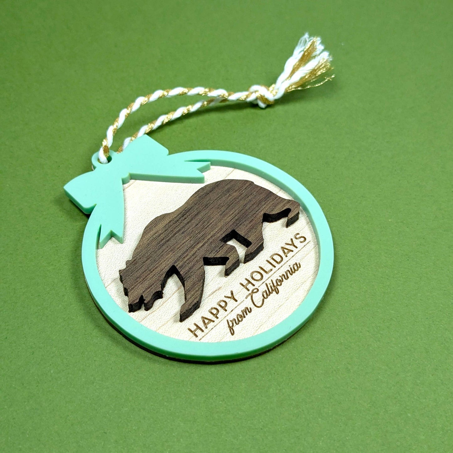 Happy Holidays from California Bear Ornament