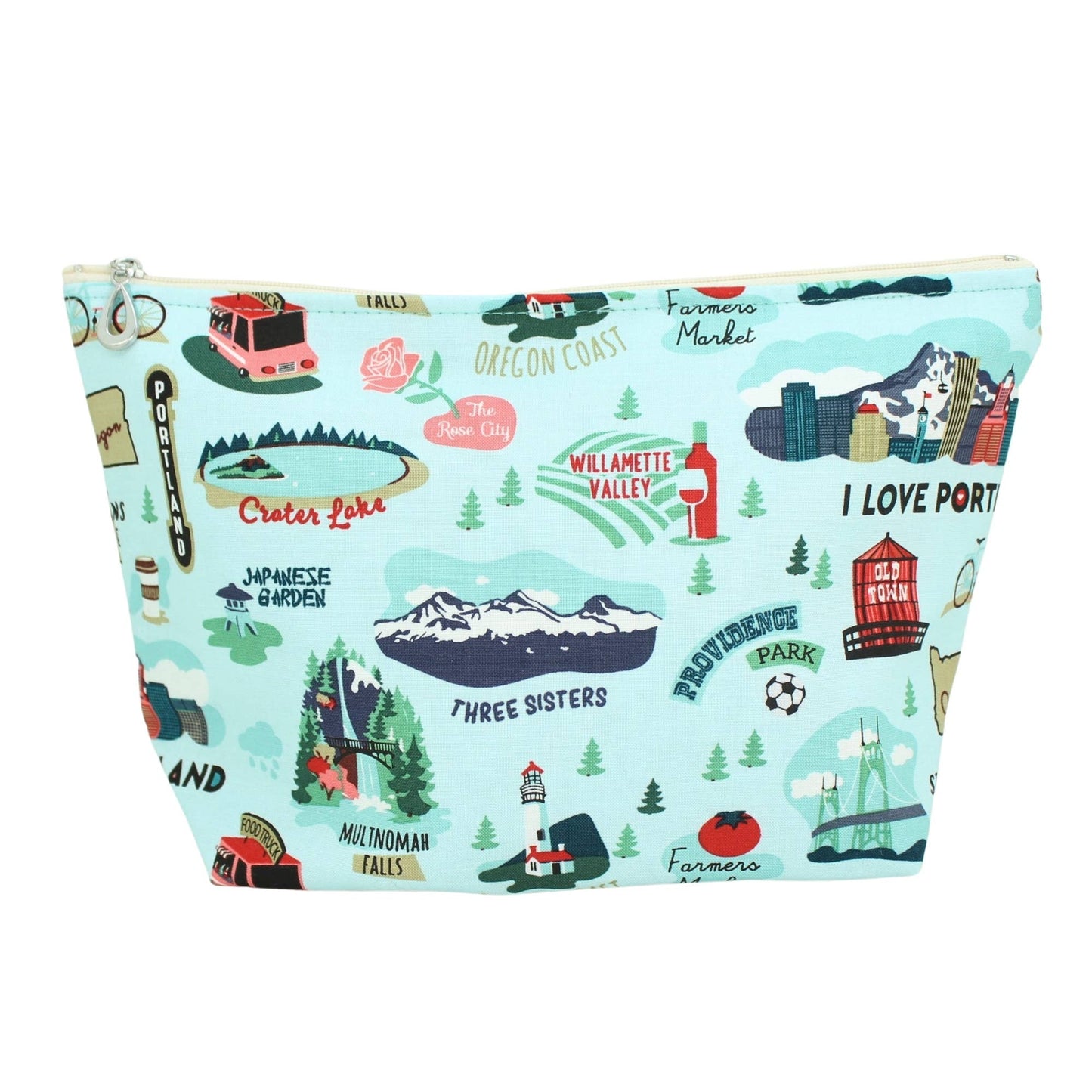 The Large Makeup Bag | Lined Zip Pouch | Cotton
