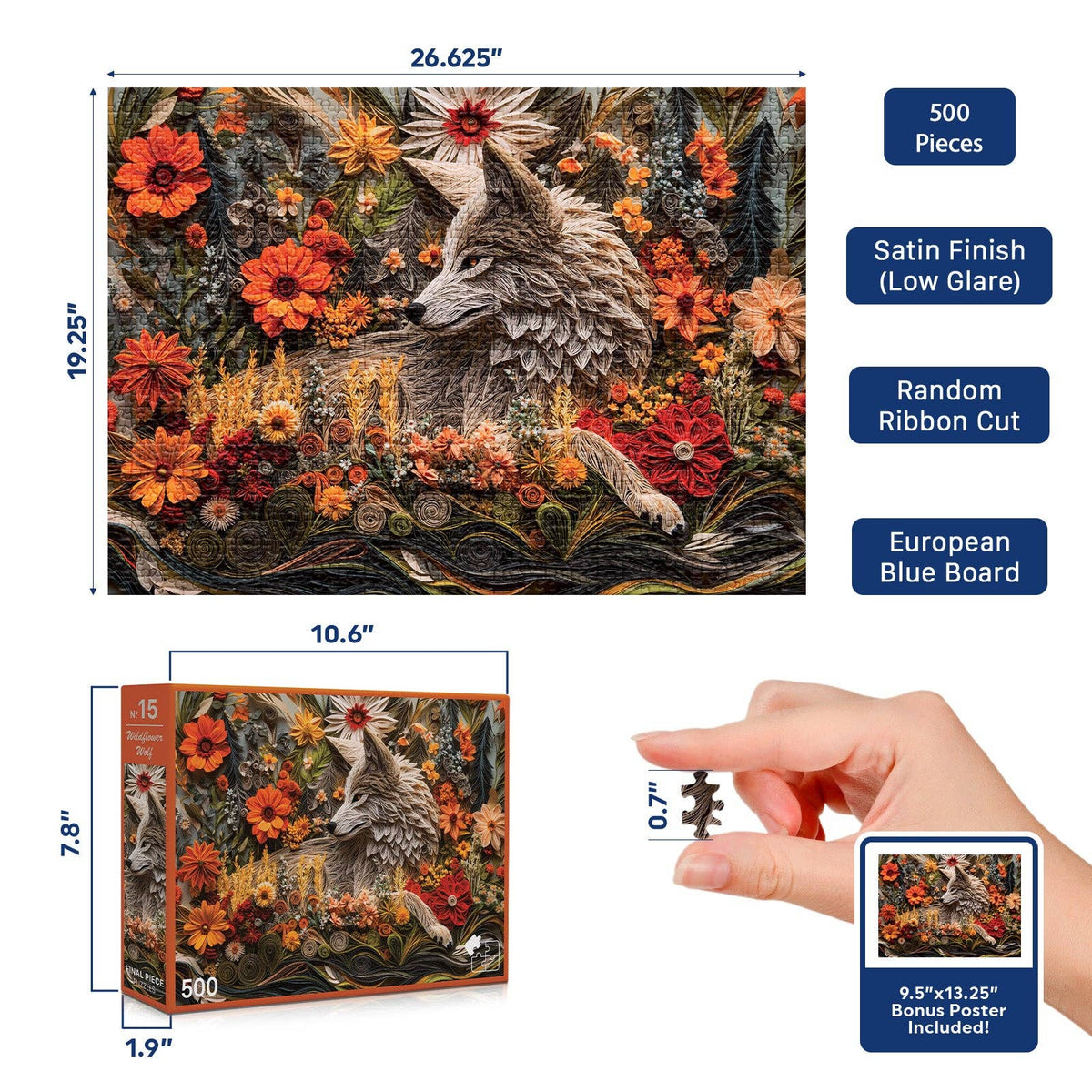 No. 15 - Wildflower Wolf - 1000 Piece