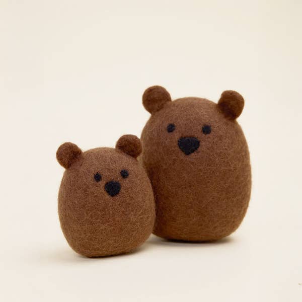 BROWN BEAR Wool Dog Toy