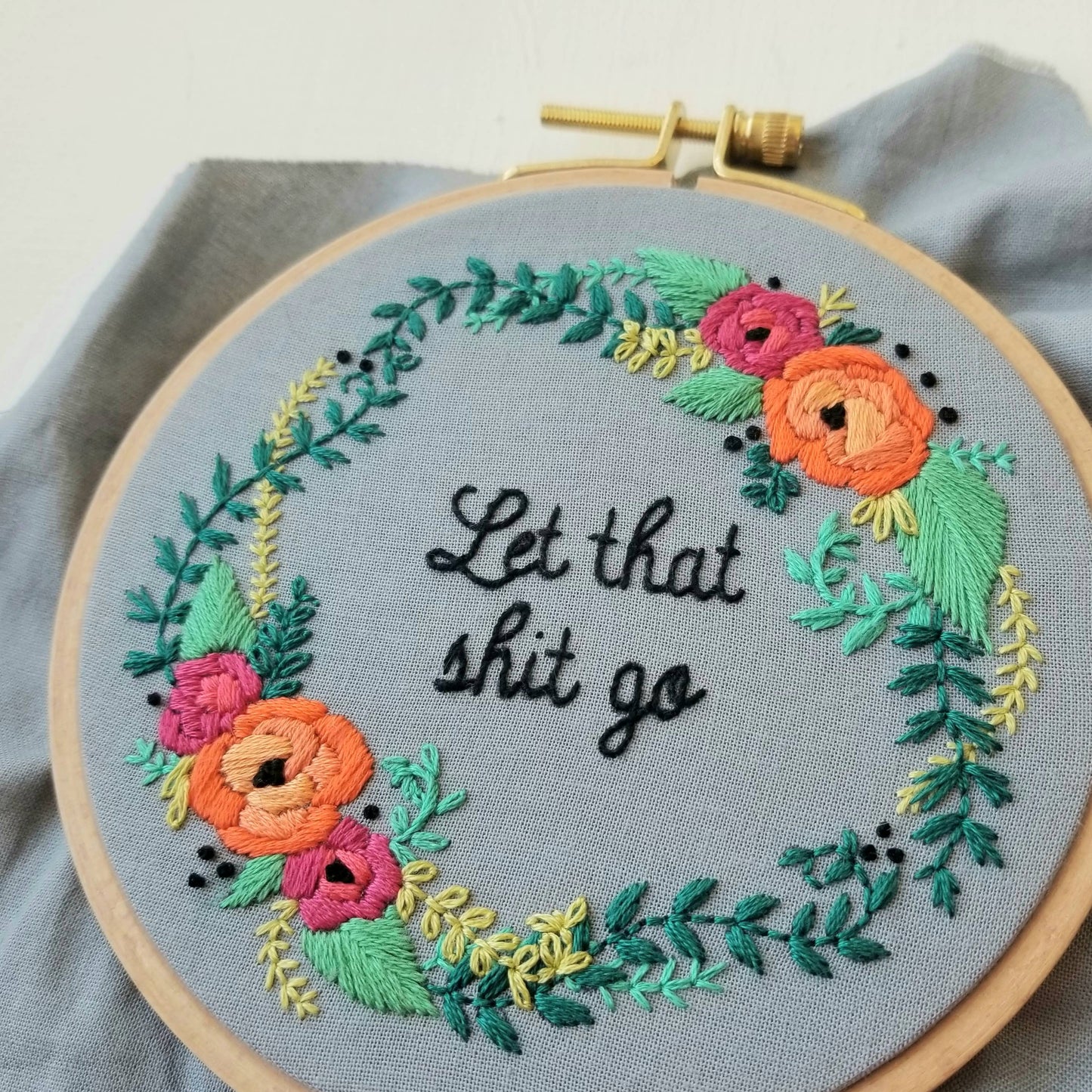 Let That Shit Go - Beginner Embroidery Kit