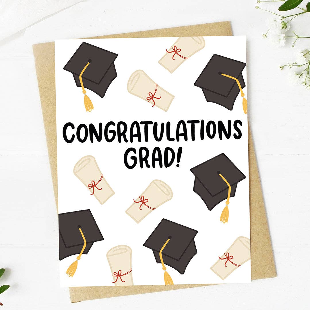 Congratulations Grad - Graduation Cap Diploma Card