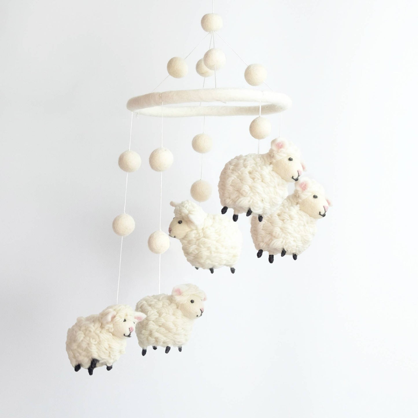 Baby Mobile - Nursery Décor - White Sheep