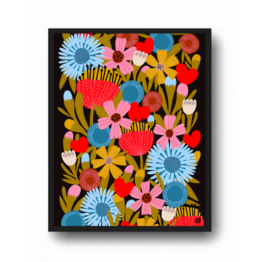 Art Print - Jolies Fleurs "Pretty Flowers" - Floral Wall Art