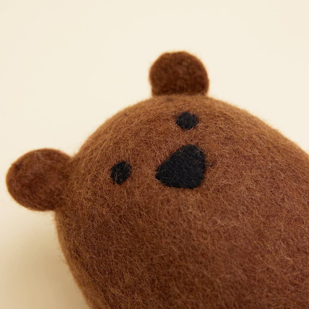 BROWN BEAR Wool Dog Toy