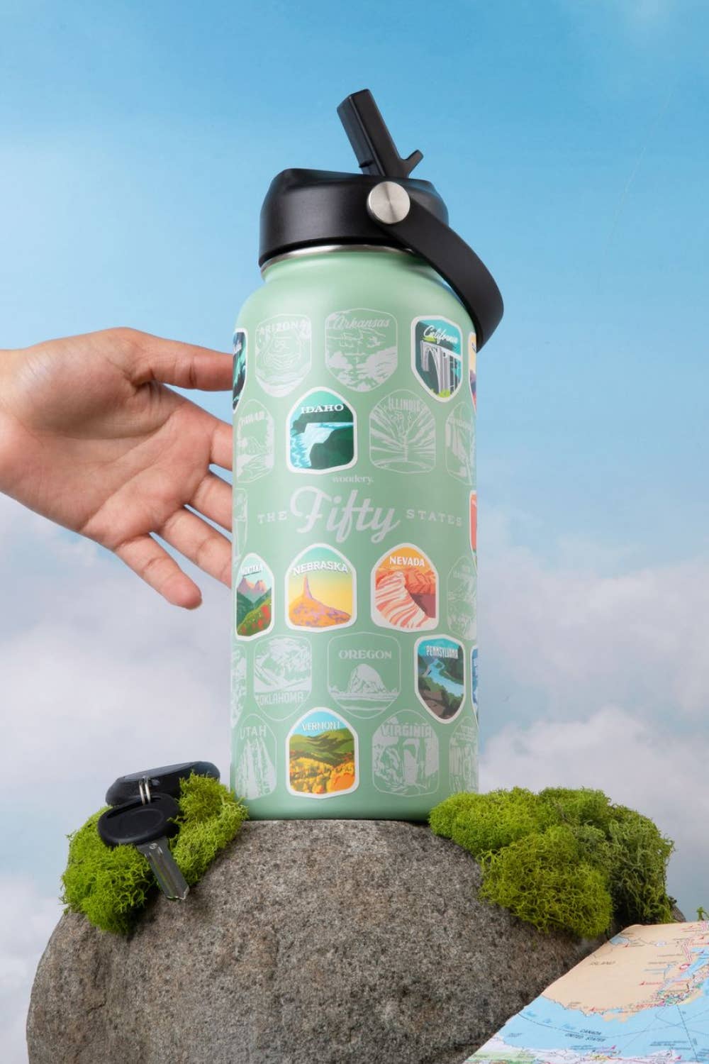 Fifty States Bucket List Bottle - Adventure Bucket List - 32oz Bottle