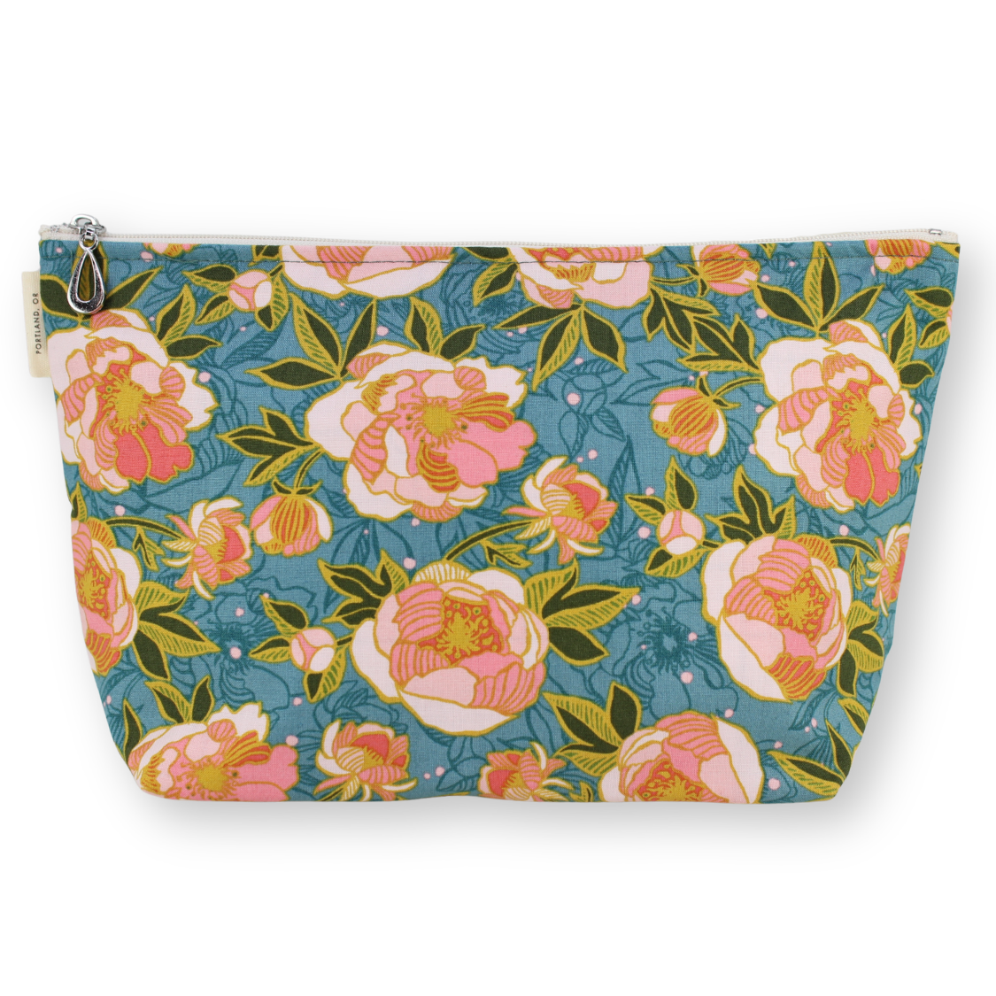 The Large Makeup Bag | Lined Zip Pouch | Cotton