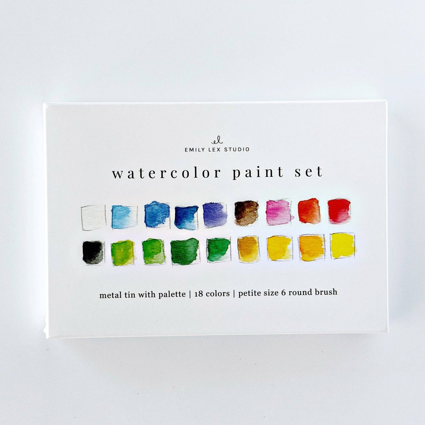 Watercolor paint set - 18 colors with mini brush
