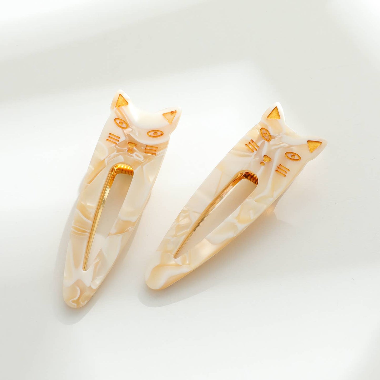 Pointed Cat Face Barrette Hair Clip