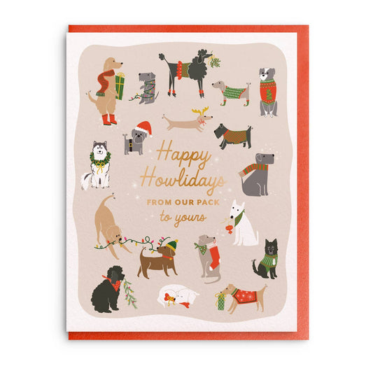Happy Howlidays, Foil Christmas Card