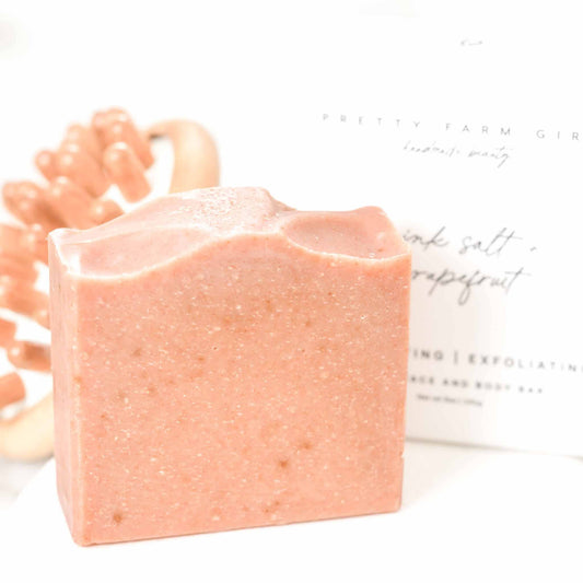Pink Salt + Grapefruit Handmade Tallow Soap Bar