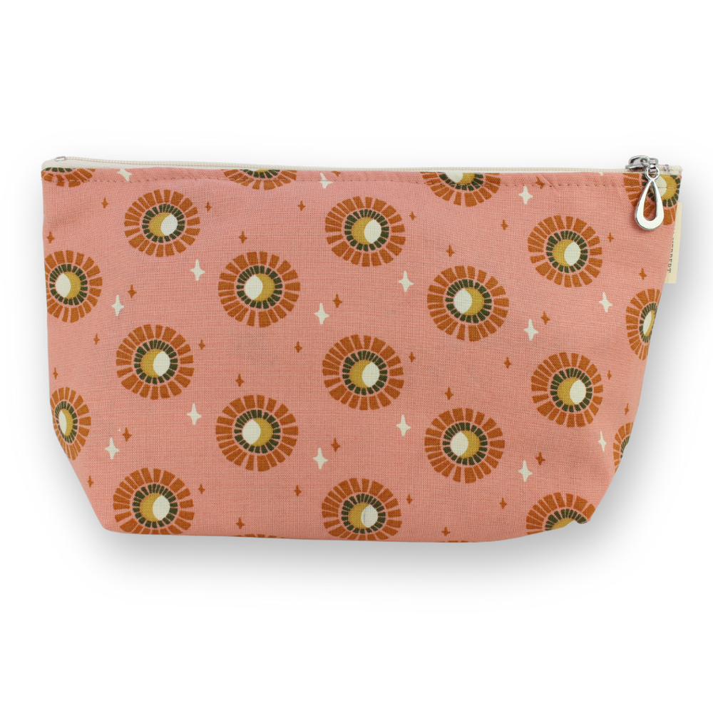 The Medium Makeup Bag | Lined Zip Pouch | Cotton