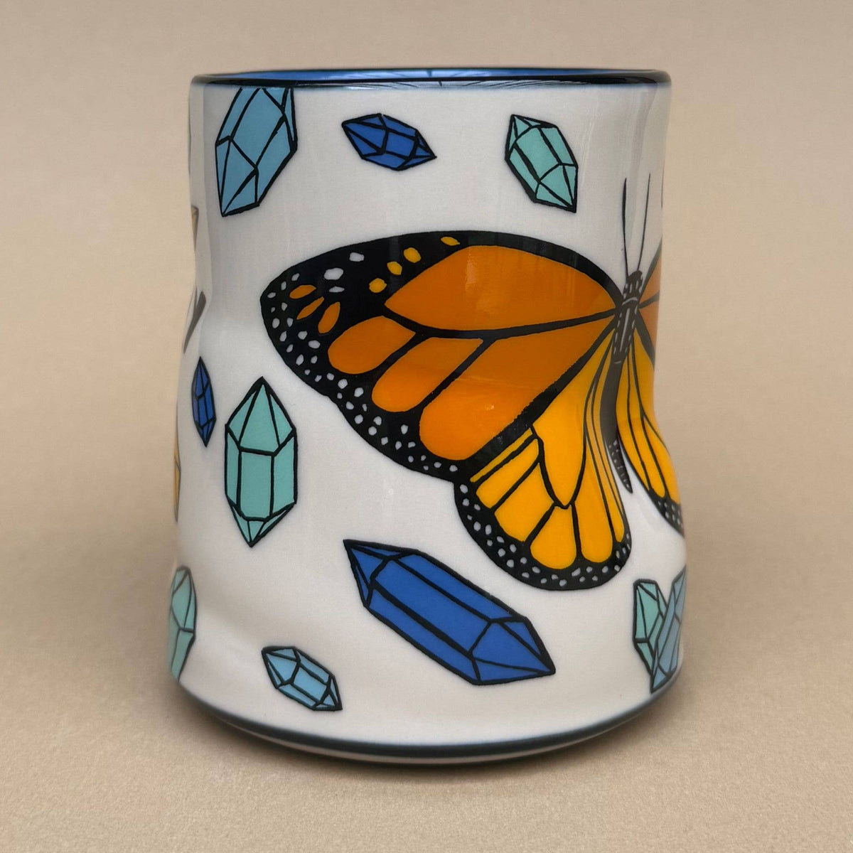Lucky Butterfly Cup - XLarge Ceramic Mug - 16oz
