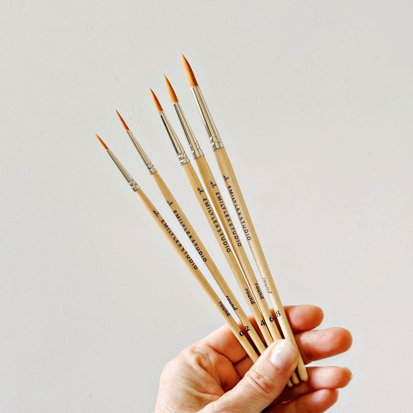 Watercolor Paintbrush Set - Set of five wood brushes