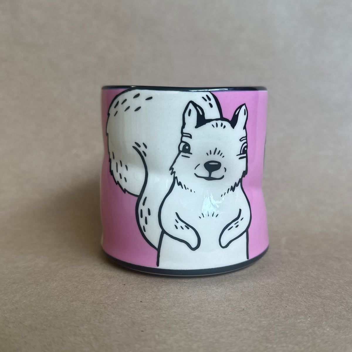 Lucky Squirrel Cup - Medium Ceramic Christmas Holiday Gift
