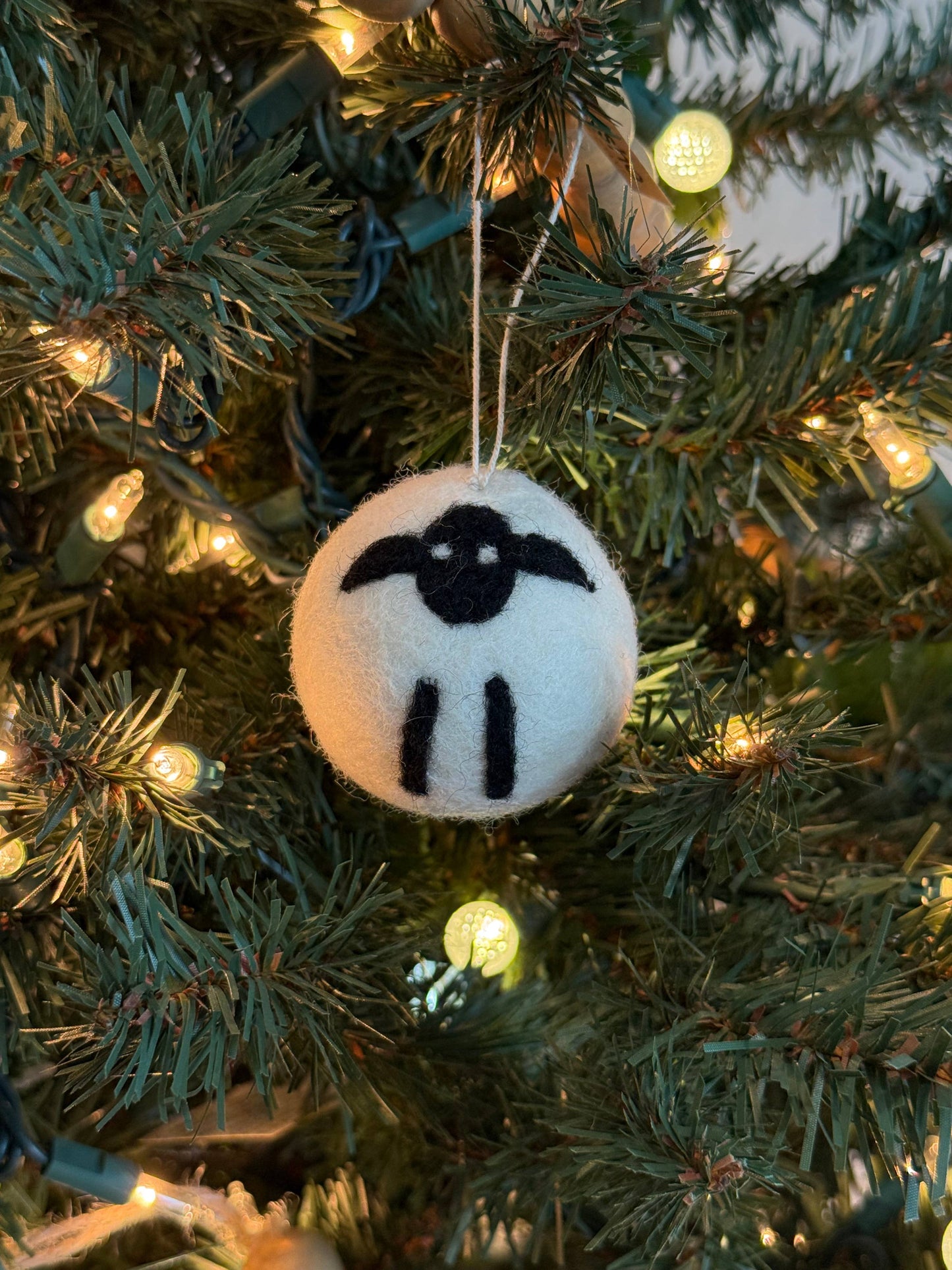 Felt Sheep Ball / Handmade Christmas Ornament