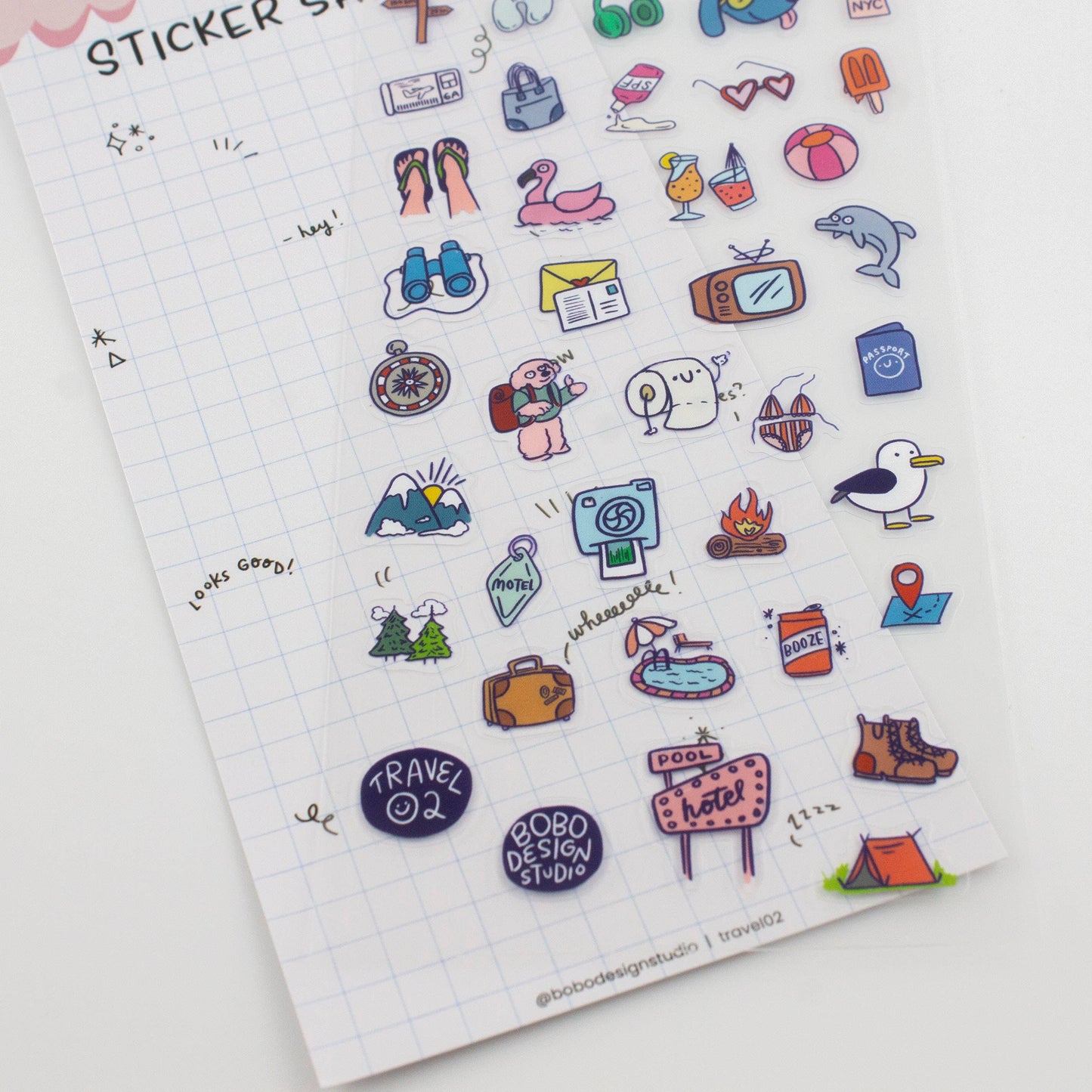 Travel 02 - Clear Planner Sticker Sheet