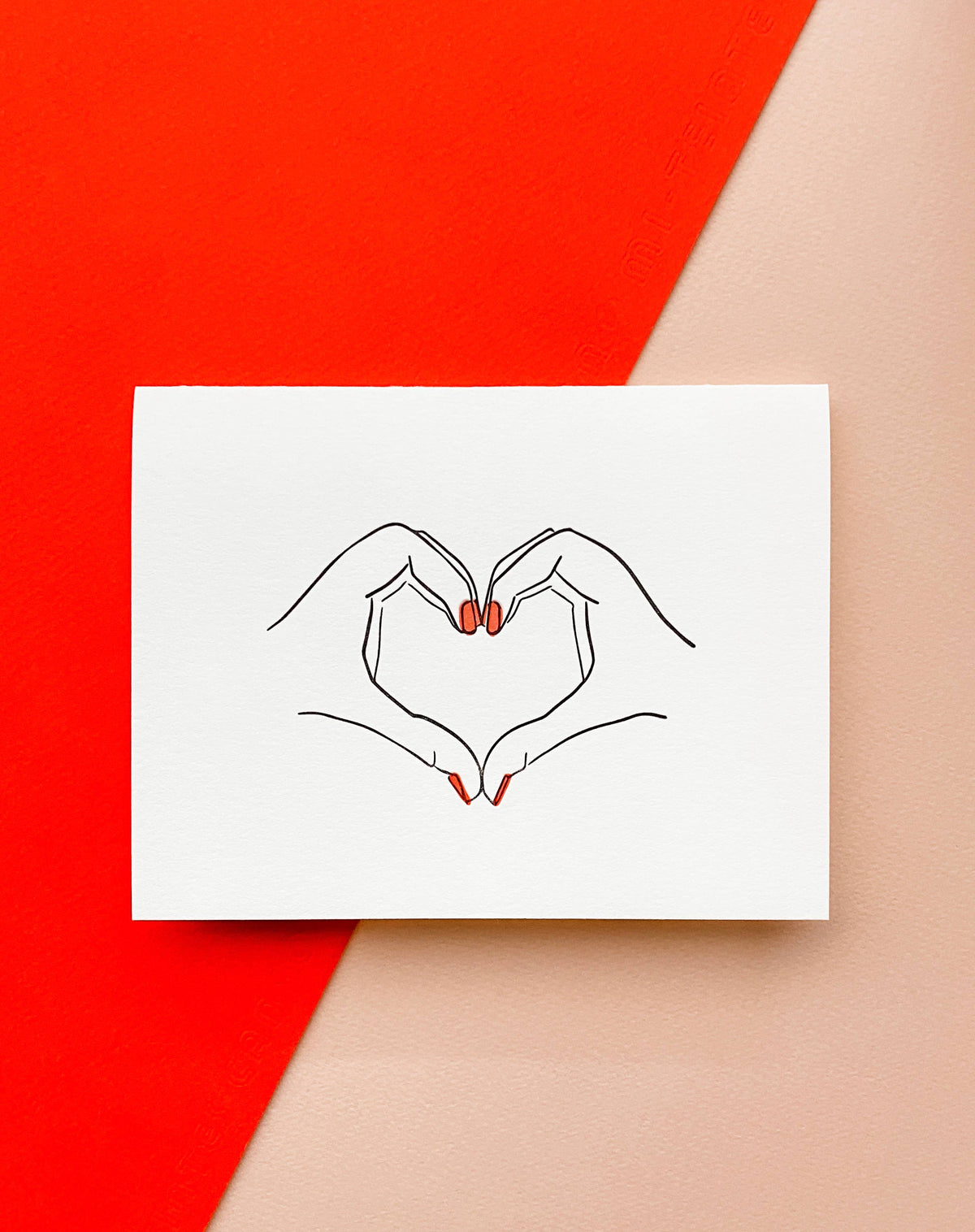 Heart Hands - Letterpress Love Greeting Card