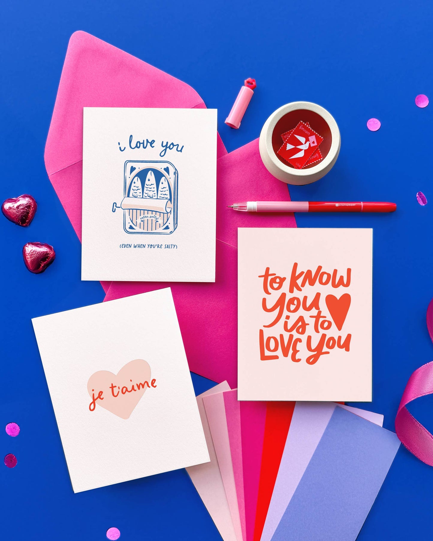 Je t'aime - Letterpress Valentine Greeting Card