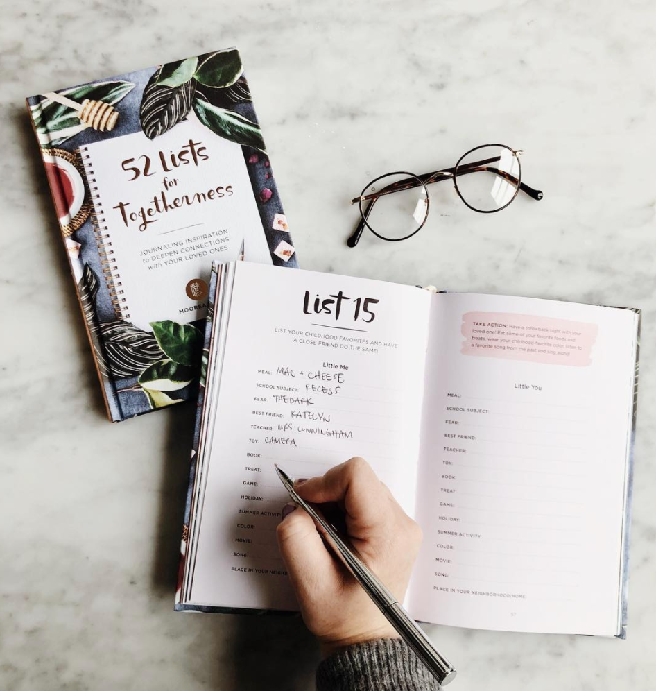 52 Lists for Togetherness Journal (Weekly Mindful Prompts)