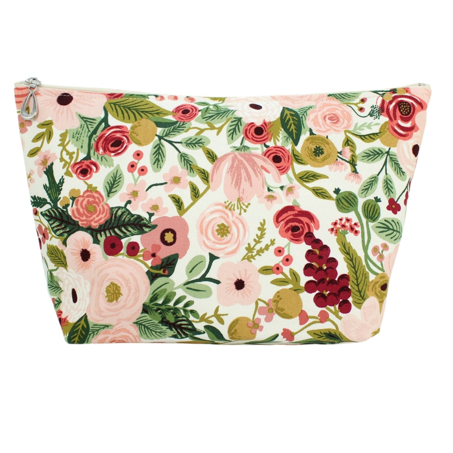 The Large Makeup Bag | Lined Zip Pouch | Cotton