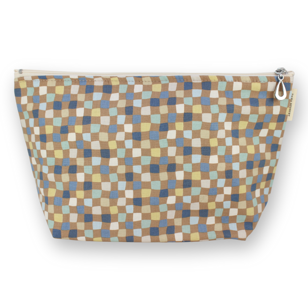The Large Makeup Bag | Lined Zip Pouch | Cotton