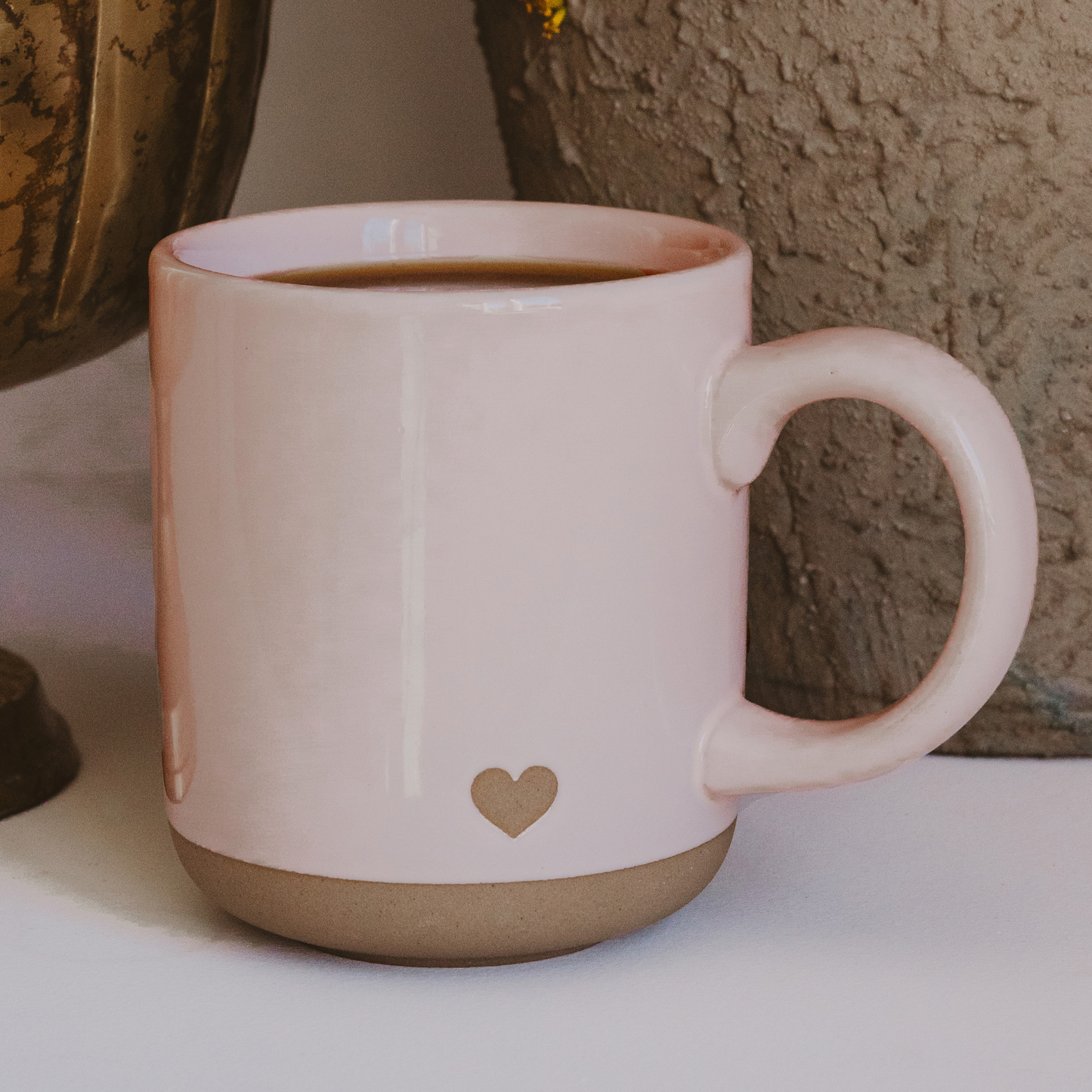 Pink Heart - Stoneware Mug