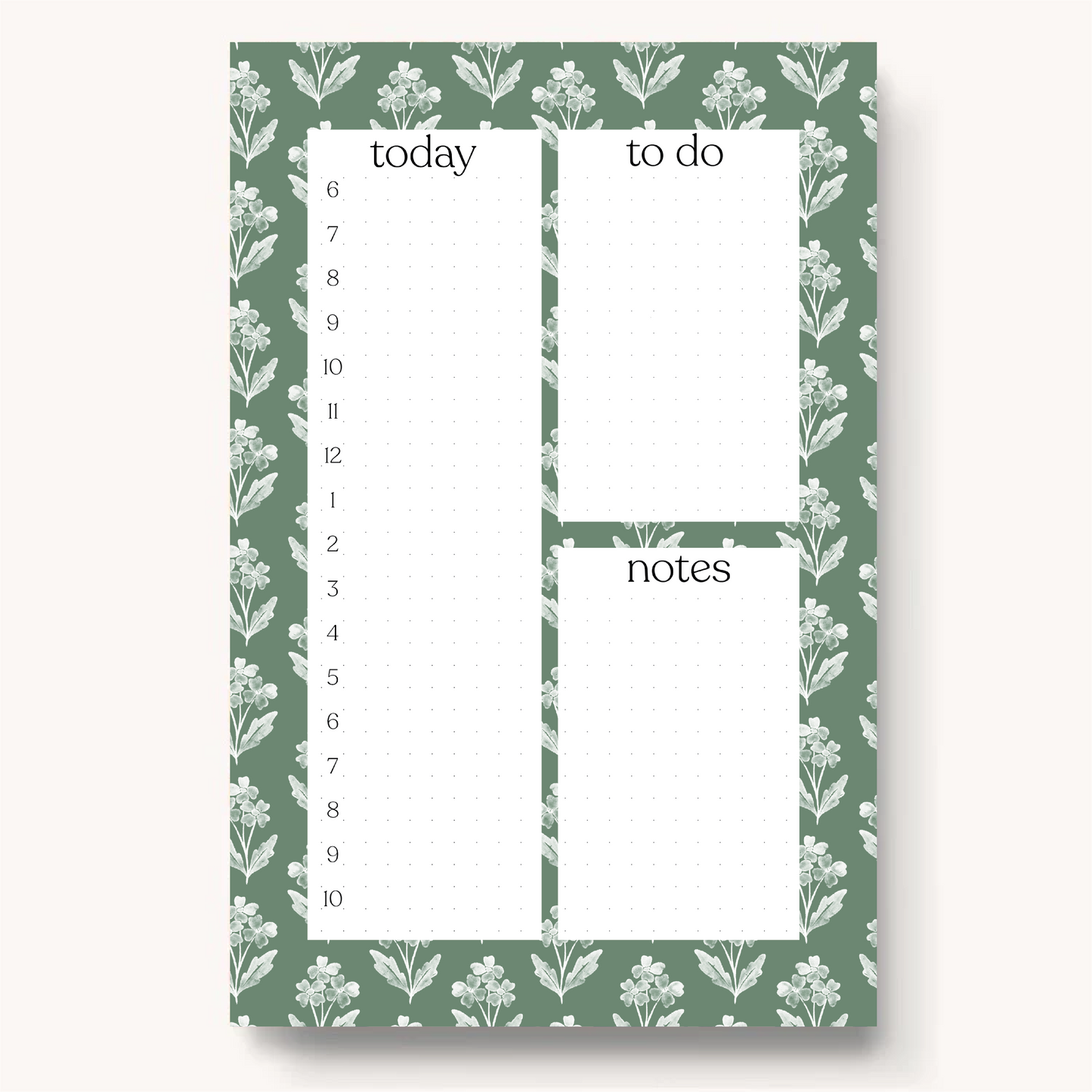 Floral Daily Planner Notepad
